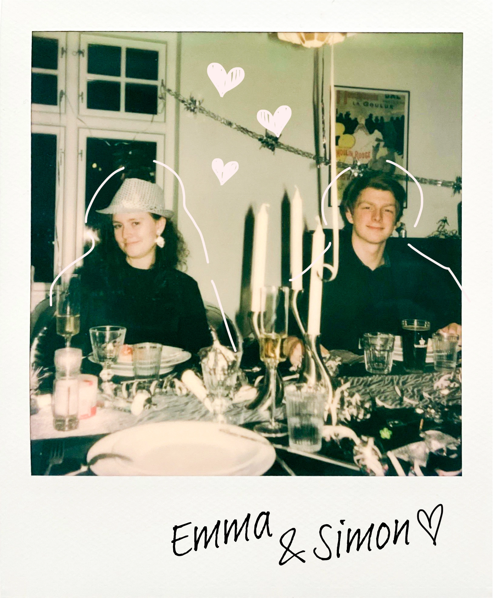 Polaroid af ejere af Katrinelund Is, Emma og Simon